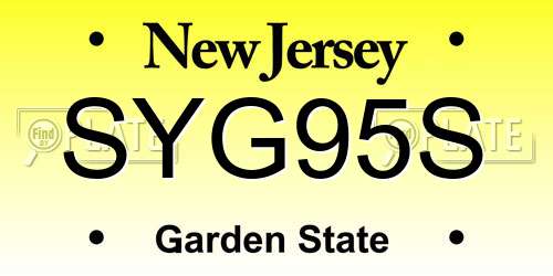 SYG95S New Jersey License Plate