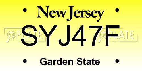 SYJ47F New Jersey License Plate