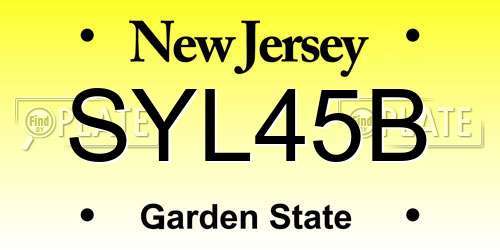 SYL45B New Jersey License Plate