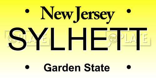 SYLHETT New Jersey License Plate