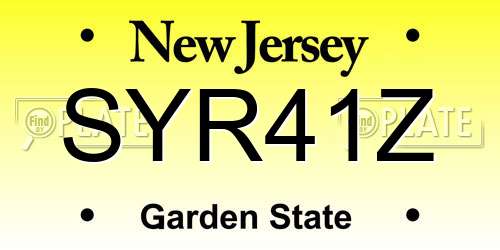 SYR41Z New Jersey License Plate
