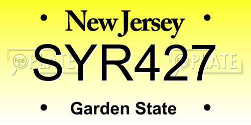 SYR427 New Jersey License Plate