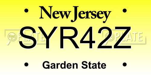 SYR42Z New Jersey License Plate