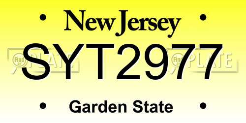 SYT2977 New Jersey License Plate
