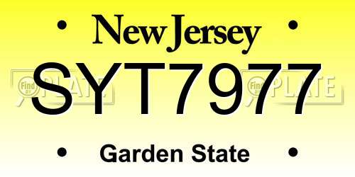 SYT7977 New Jersey License Plate