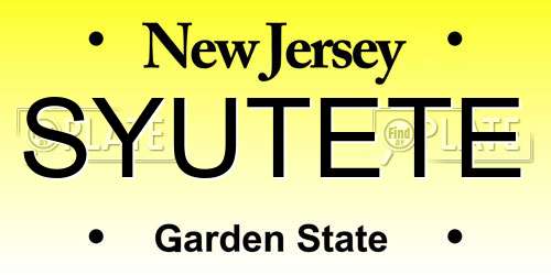 SYUTETE New Jersey License Plate