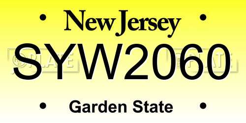 SYW2060 New Jersey License Plate