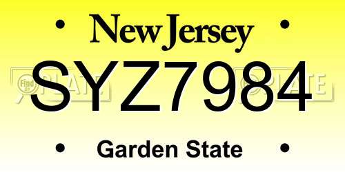 SYZ7984 New Jersey License Plate