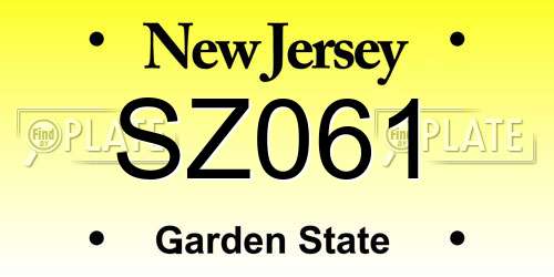 SZ061 New Jersey License Plate