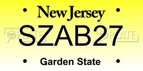 SZAB27 New Jersey License Plate