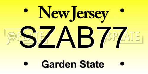 SZAB77 New Jersey License Plate