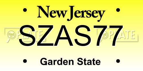SZAS77 New Jersey License Plate