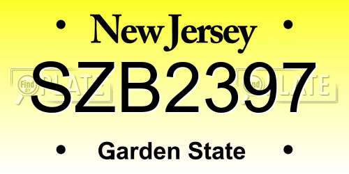 SZB2397 New Jersey License Plate