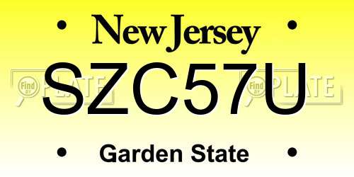 SZC57U New Jersey License Plate