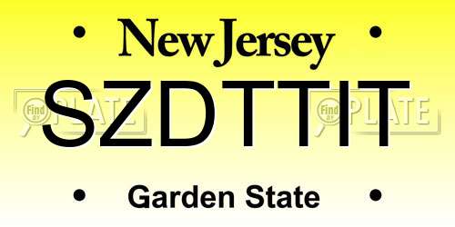 SZDTTIT New Jersey License Plate