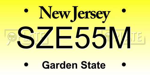 SZE55M New Jersey License Plate