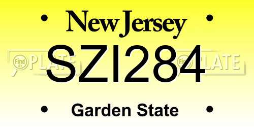 SZI284 New Jersey License Plate