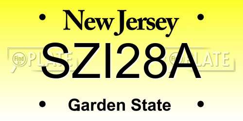 SZI28A New Jersey License Plate