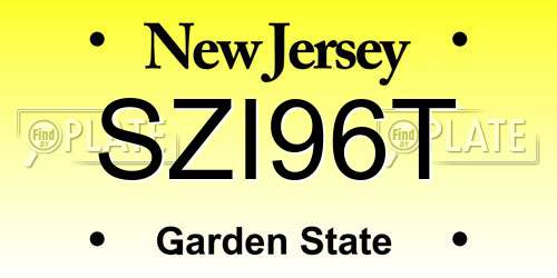 SZI96T New Jersey License Plate