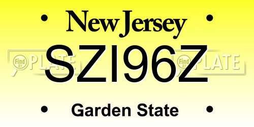 SZI96Z New Jersey License Plate