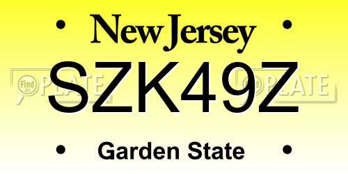 SZK49Z New Jersey License Plate