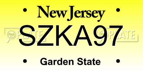 SZKA97 New Jersey License Plate