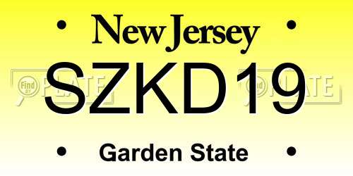 SZKD19 New Jersey License Plate