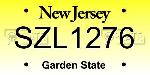 SZL1276 New Jersey License Plate