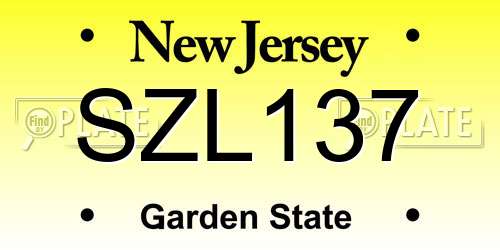 SZL137 New Jersey License Plate