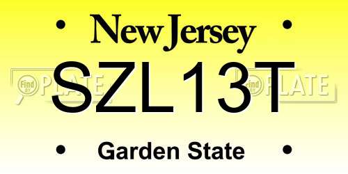 SZL13T New Jersey License Plate