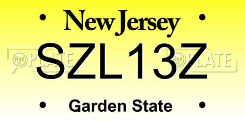 SZL13Z New Jersey License Plate