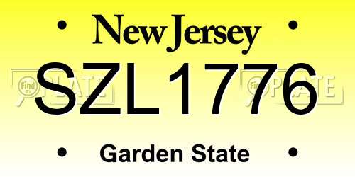 SZL1776 New Jersey License Plate