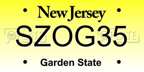 SZOG35 New Jersey License Plate