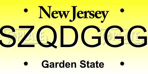 SZQDGGG New Jersey License Plate