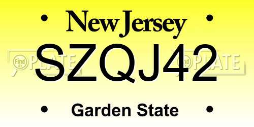 SZQJ42 New Jersey License Plate