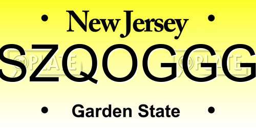 SZQOGGG New Jersey License Plate