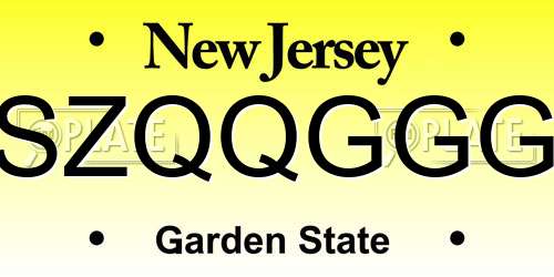 SZQQGGG New Jersey License Plate