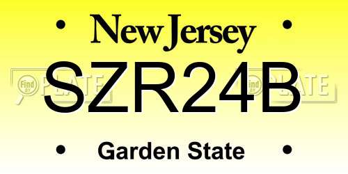 SZR24B New Jersey License Plate