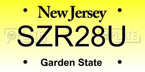 SZR28U New Jersey License Plate