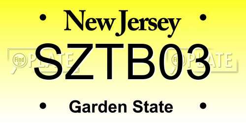 SZTB03 New Jersey License Plate