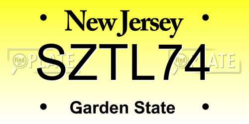 SZTL74 New Jersey License Plate