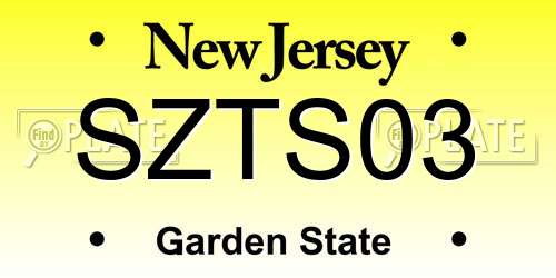 SZTS03 New Jersey License Plate