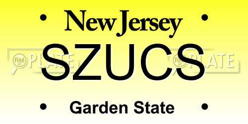 SZUCS New Jersey License Plate