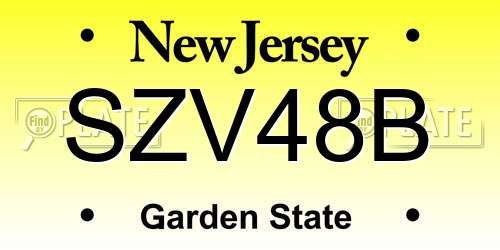 SZV48B New Jersey License Plate