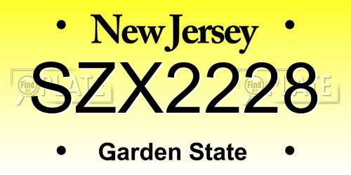SZX2228 New Jersey License Plate