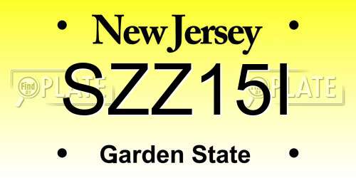 SZZ15I New Jersey License Plate