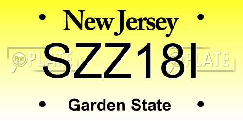 SZZ18I New Jersey License Plate