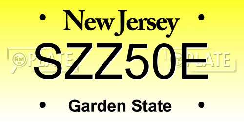SZZ50E New Jersey License Plate