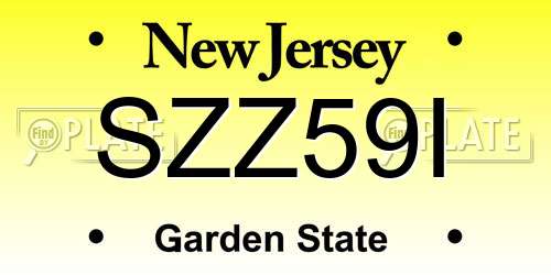 SZZ59I New Jersey License Plate