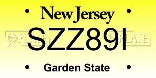 SZZ89I New Jersey License Plate
